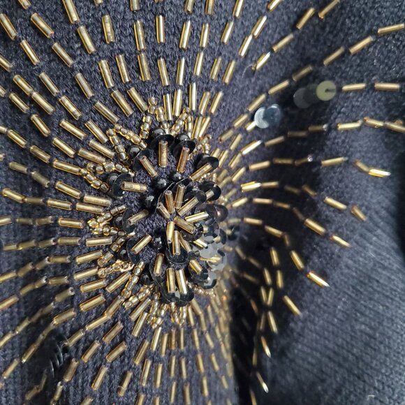 Regency Collection Womens Size S Sweater Tunic Beads Sequins Fireworks Vintage - Picture 9 of 10